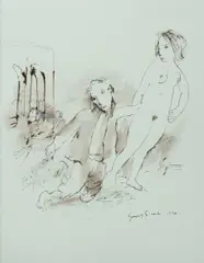 Garry Shead, Untitled, 1996, Ink, Wash & Gouache