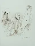 Garry Shead, Untitled, 1996, Ink, Wash & Gouache