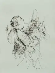 Garry Shead, Study for Maurice O'Shea Series, Pen & Ink