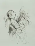 Garry Shead, Study for Maurice O'Shea Series, Pen & Ink