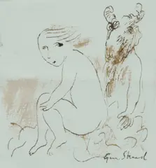 Garry Shead, Untitled, Ink & Wash