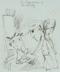 Garry Shead, The Resurrection of Ern Malley, Pen & Ink