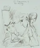 Garry Shead, The Resurrection of Ern Malley, Pen & Ink