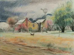 John Santry, Eldorado, Vic, Pastel & Charcoal