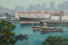 Douglas Pratt, Woolloomooloo Bay, Sydney, 1968, Oil on Canvas