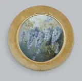 Portia Bohannah Bennett, Wisteria and Bees, 1925, Oil on Opaque White Glass