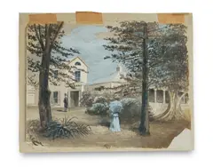 Frank Godart, Home of Sir John Robertson, Watson Bay, 1886, Ink, Wash & Gouache