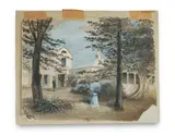 Frank Godart, Home of Sir John Robertson, Watson Bay, 1886, Ink, Wash & Gouache