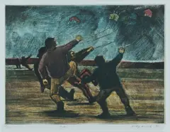 Geoffrey Ricardo, Kites, 1990, Aquatint, Drypoint & Chine Colle Etching 13/20