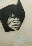 Geoffrey David Todd, Head Portrait, 1989, Charcoal & Pastel