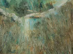 Patrick Shirvington, Reflection in the Gully, Oil on Canvas on Board