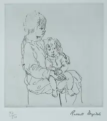 Russell Drysdale, Mother and Child, 1980, Etching 19/50