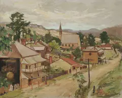 Allan Hansen, Hill End, 1954, Oil on Canvas on Board