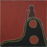 Lorraine Daylight, Old Woman Singing Out to Her Dog, 2007, Ochre on Canvas