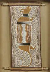 Narritjin Maymuru, Marrngu, the Possum, Natural Earth Pigments on Bark