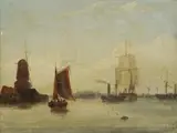 Frederick Calvert, Mill Wall Near Greenwich, Surrey, Oil on Canvas