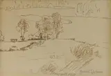 Hans Thoma, Landscape, 1918, Pen & Ink