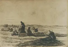 Max Liebermann, Netzflickerinnen (Net Menders), 1894, Etching