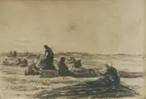 Max Liebermann, Netzflickerinnen (Net Menders), 1894, Etching