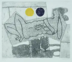 James Coignard, Untitled (Reclining Nude), Etching 7/45