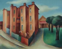 Balmain Apartments by Nancy Borlase, c.1944, Oil on Board, sold Jul 2026