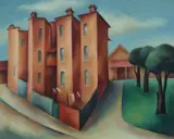 Nancy Borlase, Balmain Apartments, c.1944, Oil on Board