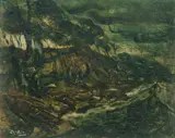 William Dobell, Stormy Day at Wangi, Oil on Board