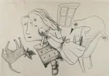 Charles Blackman, Alice's Bedroom, Pencil
