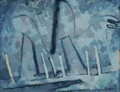 Godfrey Miller, Abstract Landscape, Oil on Canvas on Board