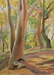 Gums at Ashton Park by Adelaide Elizabeth Perry, 1939, Oil on Board, sold Jul 2026
