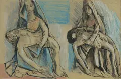 Donald Friend, Pieta Studies, Ink & Pastel