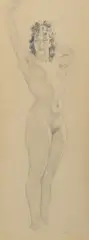 Norman Lindsay, Standing Nude, Pencil