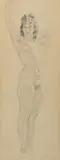 Norman Lindsay, Standing Nude, Pencil