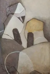 Dorothy Braund, Mobile Angles, Grey, 1994, Oil on Board