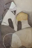 Dorothy Braund, Mobile Angles, Grey, 1994, Oil on Board