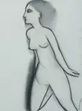 Robert Dickerson, Nude Kneeling, Charcoal