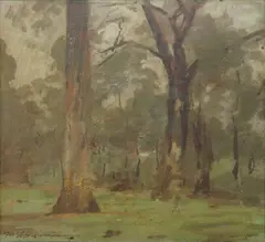 Max Meldrum, Landscape with Trees, Oil on Canvas Board