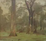 Max Meldrum, Landscape with Trees, Oil on Canvas Board