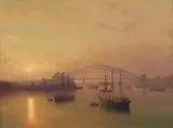 Joseph Ambrose Frost, Tall Ships at Sunset - Farm Cove, Oil on Canvas on Board