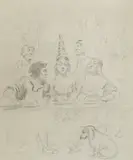 Norman Lindsay, The Party, Pencil