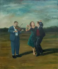 Graeme Drendel, The Reel, 1998, Ex Australian Galleries, Sydney (label verso). Accompanied by Australian Galleries brochure, old gallery photograph and review
