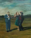 Graeme Drendel, The Reel, 1998, Ex Australian Galleries, Sydney (label verso). Accompanied by Australian Galleries brochure, old gallery photograph and review
