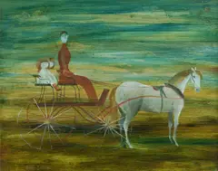 Cedric Flower, The Governess' Cart, Oil on Board