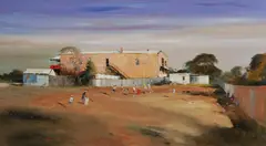 Colin Parker, Oh! No! Dogs Got The Ball!, Oil on Board