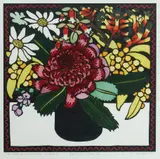 Kit Hiller, Sydney Vase III, 2011, Hand Coloured Linocut 1/30