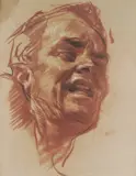 Ivor Hele, Male Head Grimacing