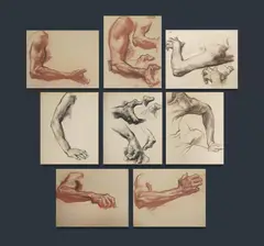 Ivor Hele, (8), Conte Crayon, Charcoal & Chalk (8)