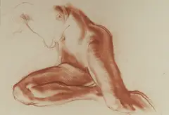 Ivor Hele, Female Study, c.1938-9, Conte Crayon