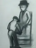 Robert Dickerson, Shoeshine, Charcoal