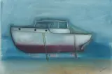 Robert Dickerson, Motor Boat on Keel Blocks, Pastel